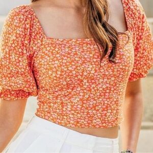 Billabong Orange and Pink Top